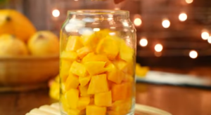 get the mango puree in the jar